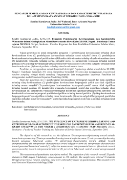 1 PENGARUH PEMBELAJARAN KEWIRAUSAHAAN DAN