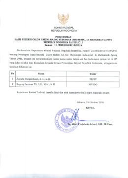 Page 1 KOMISI YUDISIAL REPUBLIK INDONESIA PENGUMUMAN