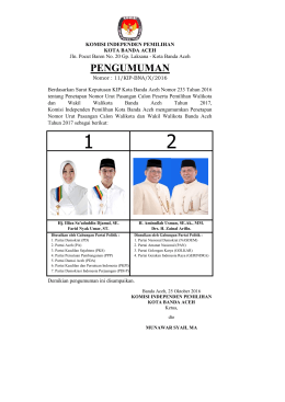 PENGUMUMAN - Komisi Independen Pemilihan Kota Banda Aceh