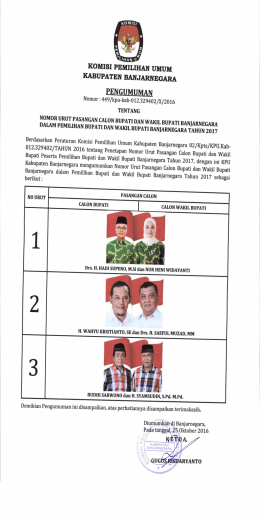 Page 1 KOMISI PEMILIHAN UMUM KABUPATEN BANJARNEGARA