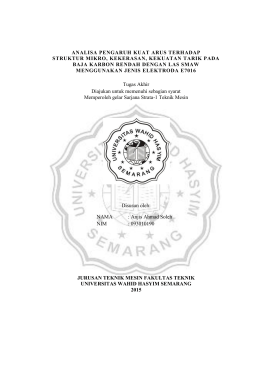 analisa pengaruh kuat arus terhadap struktur mikro, kekerasan