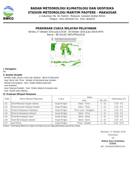 Prakiraan Cuaca Wilayah Pelayanan