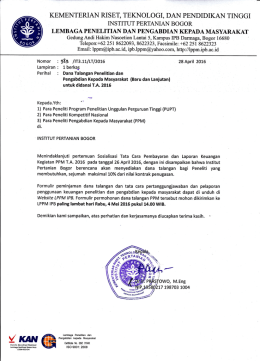 Surat Dana Talangan Penelitian - LPPM-IPB