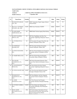 TAHUN 2016 TEMPAT HARI/TANGGAL : 7 Nopember 2016 No