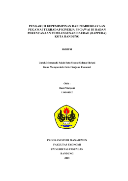 pengaruh kepemimpinan dan pemberdayaan pegawai