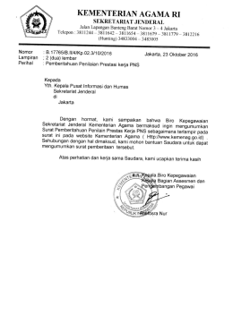 Disposisi Pemberitahuan Penilaian Prestasi Kerja PNS