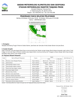 Prakiraan Cuaca Wilayah Pelayanan