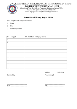 Form revisi sidang TA 16