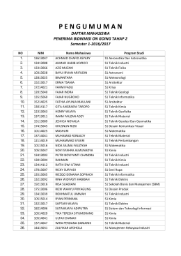 Pengumuman On Going BM Tahap 2