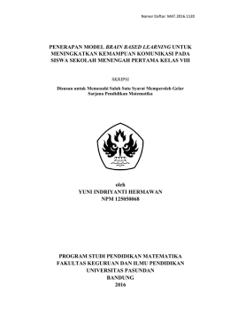 PENERAPAN MODEL BRAIN BASED LEARNING