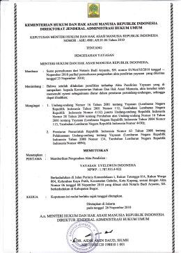 Surat Keputusan Pengesahan Yayasan Uyelewun