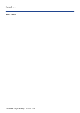 Berita Terkait - Universitas Gadjah Mada