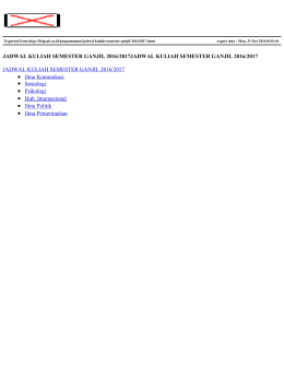 JADWAL KULIAH SEMESTER GANJIL 2016/2017JADWAL