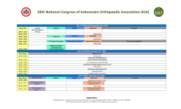 20th National Congress of Indonesian Orthopaedic Association (IOA)