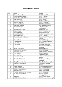 Daftar Peserta Speech - HMJ BSI UIN Maulana Malik Ibrahim Malang