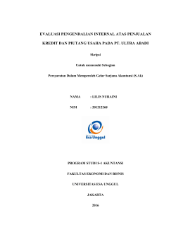 evaluasi pengendalian internal atas penjualan kredit dan piutang