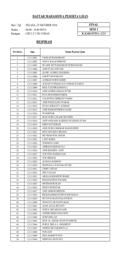 FINAL SESI 1 RESPIRASI DAFTAR MAHASISWA PESERTA UJIAN