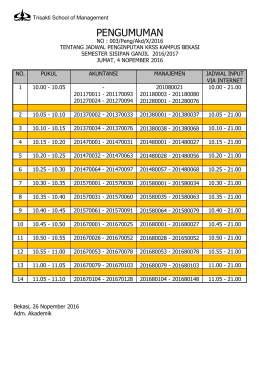 pengumuman - Trisakti School of Management