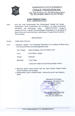 Page 1 PEMERINTAH KOTA SURABAYA D|NAS PENDIDIKAN