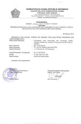 Page 1 KEMENTERIAN AGAMA REPUBLIK INDONESIA KANTOR