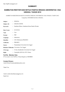 summary sambutan rektor dan ketua panitia wisuda universitas esa