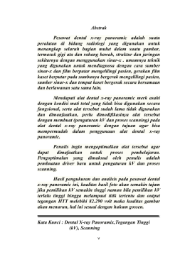 Abstrak Pesawat dental x-ray panoramic adalah suatu peralatan di