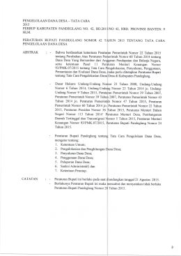 Abstrak Perbup Pandeglang No. 42 Tahun 2015