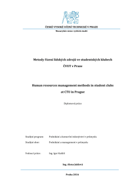 Metody ř&iacute;zen&iacute; lidsk&yacute;ch zdrojů ve studentsk&yacute;ch klubech ČVUT v