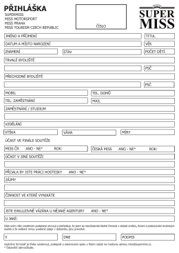 přihl&aacute;&scaron;ka - supermiss