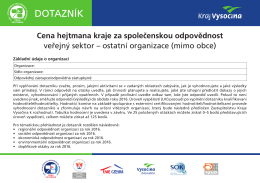 Dotazník veřejný sektor – ostatní