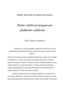 Školní vzdělávací program pro předškolní vzdělávání