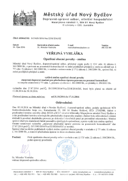 Veřejná vyhláška- opatření obecné povahy