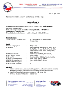 pozvánka - Krajský svaz ledního hokeje Zlin