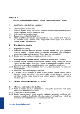 Studie proveditelnosti - Agentura pro Podnikání a Inovace