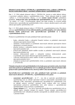 Dne 1. 12. 2016 nabude &uacute; innosti z&aacute;kon . 258/2016 Sb., kter&yacute;m se m