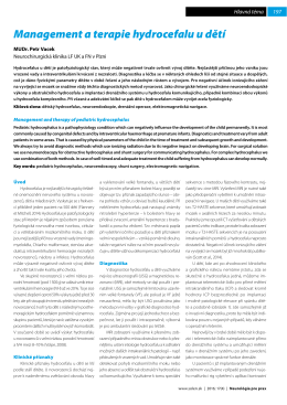 Management a terapie hydrocefalu u dět&iacute;