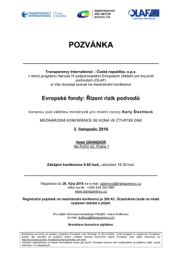Pozv&aacute;nka na mezin&aacute;rodn&iacute; konferenci