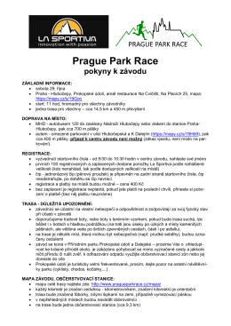 Prague Park Race pokyny k závodu