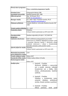 Práce s notačním programem Capella