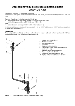 Doplněk n&aacute;vodu k obsluze a instalaci kotle VIADRUS A3W