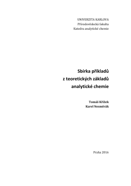 Sbírka příkladů z teoretických základů analytiké chemie