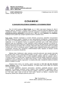OZNÁMENÍ