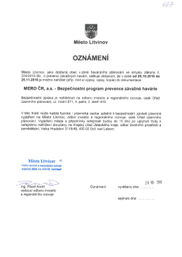 MERO ČR, a.s. - Bezpečnostní program prevence závažné