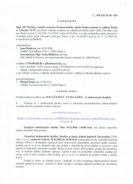 Page 1 Čj.: 054 EX 51/16 - 814 U S N E S EN Í Mgr. Jiří Nevřela