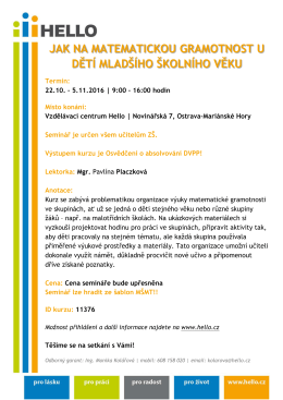 jak na matematickou gramotnost u dětí mladšího školního věku