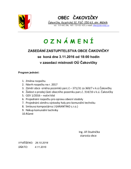 OZN Á MEN Í - Obec Čakovičky