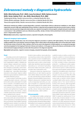 Zobrazovací metody v diagnostice hydrocefalu