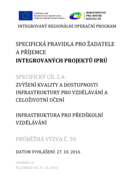 Specifick&aacute; pravidla pro žadatele a př&iacute;jemce_v&yacute;zvy č.