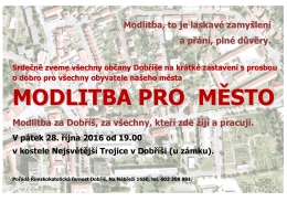 modlitba pro město - Ř&iacute;mskokatolick&aacute; farnost Dobř&iacute;&scaron;