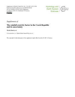 Supplement of The rainfall erosivity factor in the Czech Republic and